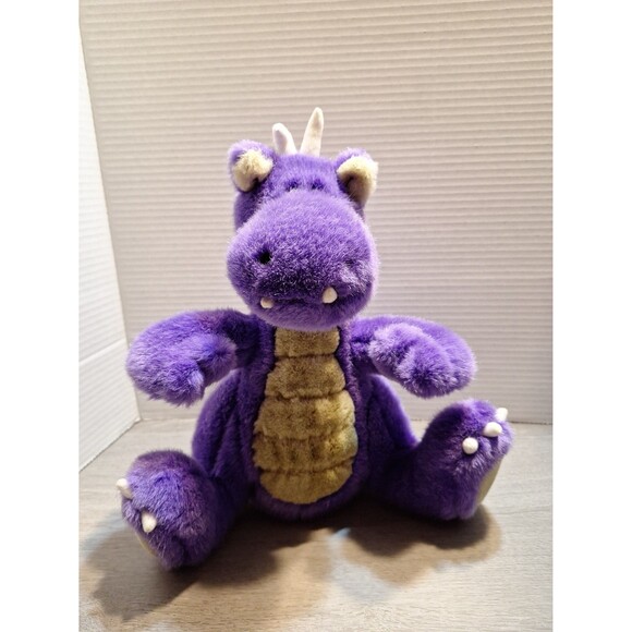 Vintage Commonwealth Fat Dragons Purple 1991 Plush Stuffed Animal Toy - Picture 1 of 8